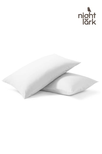 Night Lark Set of 2 Polar White Plain Dye Pillowcases (Q89059) | £18