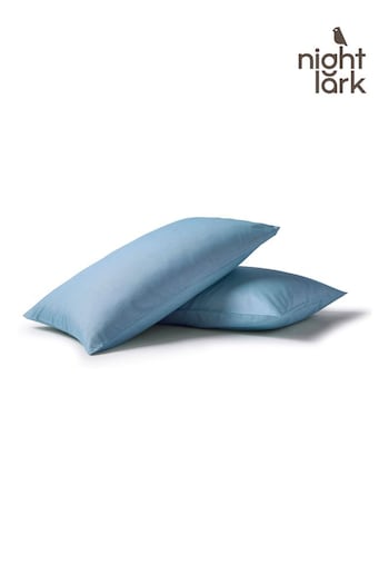 Night Lark Set of 2 Twilight Blue Plain Dye Pillowcases (Q89067) | £18