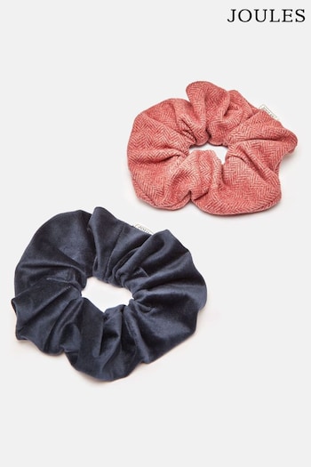 Joules Annika Pink Pack of Two Tweed Scrunchies (Q89089) | £14.95