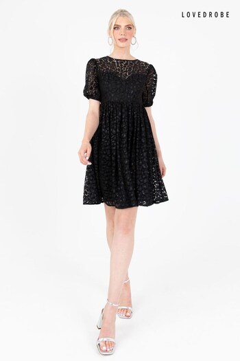 Lovedrobe Animal Print Lace Mini Black Dress (Q89129) | £95