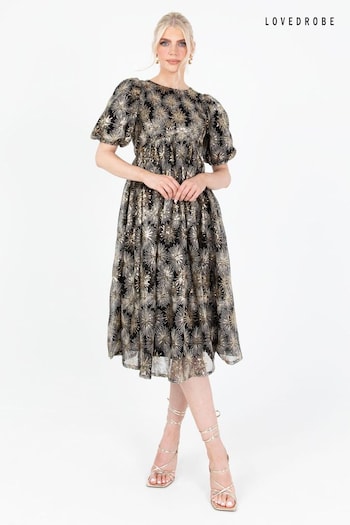 Lovedrobe Sequin Star Black Midi Dress (Q89130) | £95