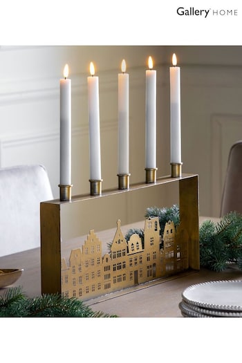 Gallery Home Gold Christmas Wilby Large Candleholder (Q89181) | £25