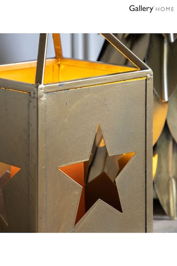 Gallery Home Gold Christmas Small Star Lantern Candle Holder (Q89184) | £20