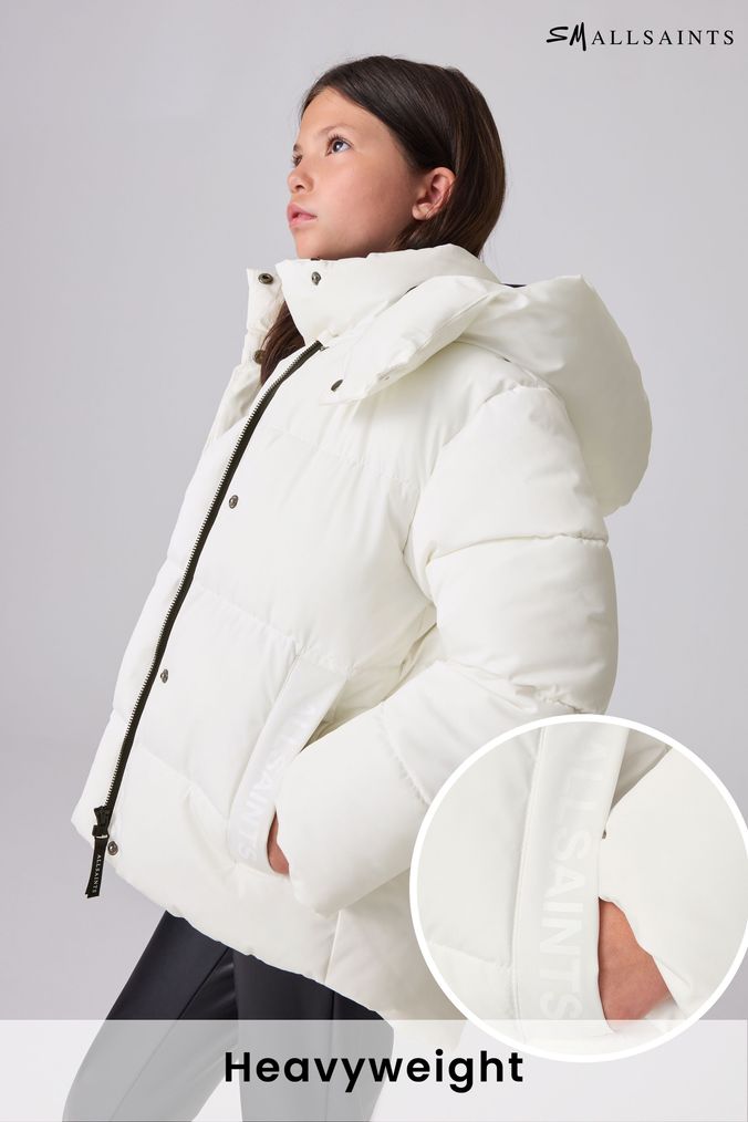 Girls white padded coat new arrivals
