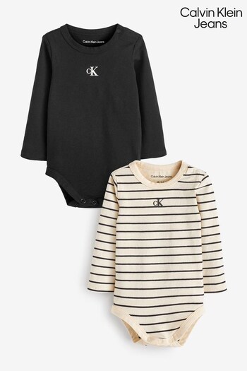 Calvin Klein Jeans Baby Black Bodies 2 Pack (Q89208) | £60