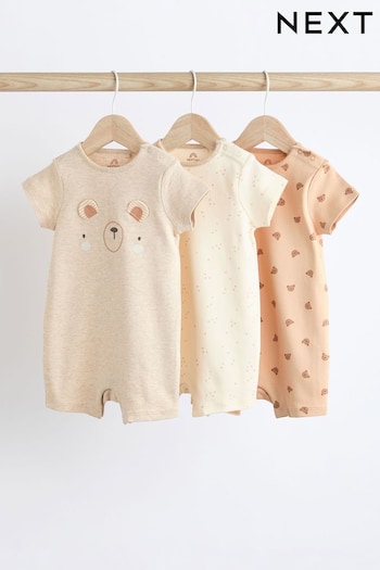 Neutral Bear Baby Rompers 3 Pack (0mths-3yrs) (Q89219) | £17 - £21