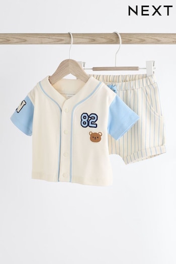 Blue Varsity Baby T-Shirt And Shorts 2 Piece Set (Q89233) | £12 - £14