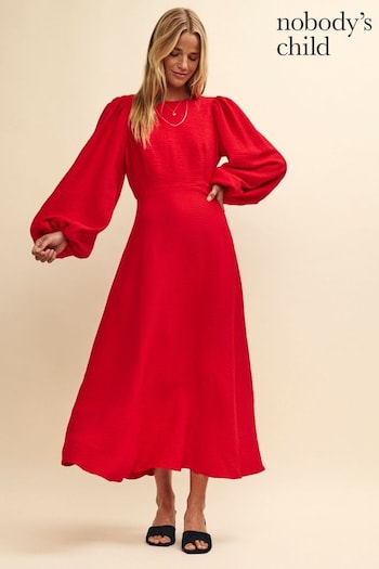 Nobodys Child Red Zora Midi Dress (Q89276) | £99