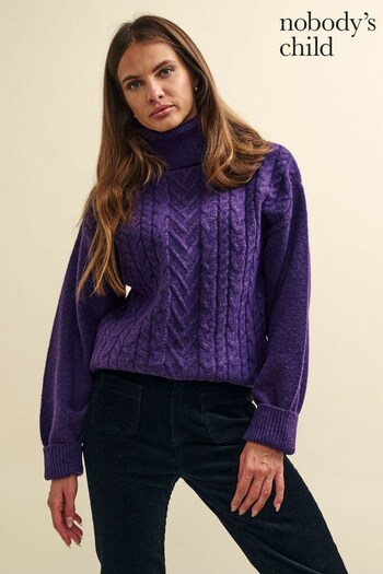 Nobodys Child Oversized Cable Roll Neck Jumper (Q89341) | £75