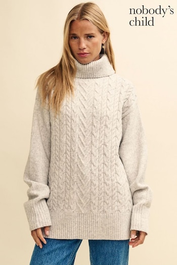 Nobodys Child Oversized Cable Roll Neck Jumper (Q89360) | £75