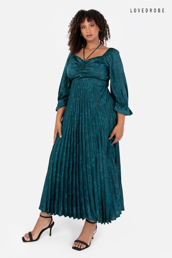Lovedrobe Green Pleated Midaxi Dress (Q89502) | £95