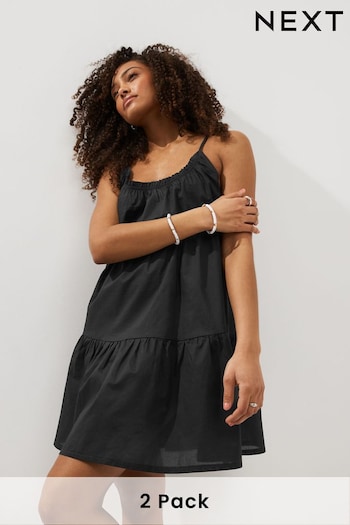 Blue Print & Black Mini Summer Dresses 2 Per Pack (Q89586) | £32