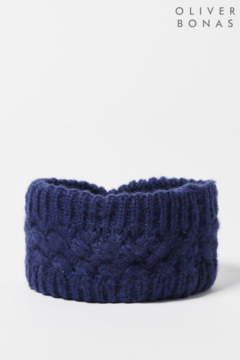 Oliver Bonas Blue Sparkle Knitted Headband (Q89663) | £22