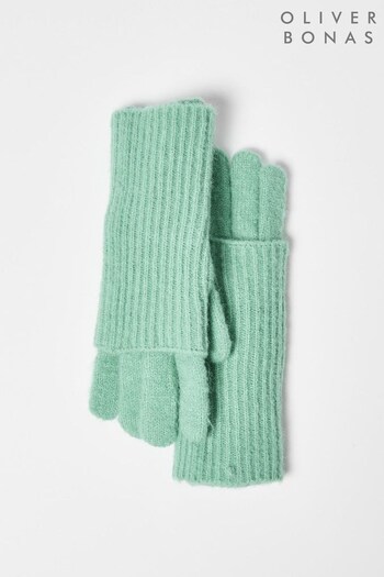 Oliver Bonas Jade Green Knitted Hand Warmers & Gloves (Q89714) | £24