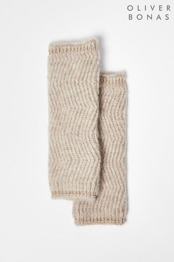 Oliver Bonas Brown Wrist Warmer Knitted Gloves (Q89731) | £24