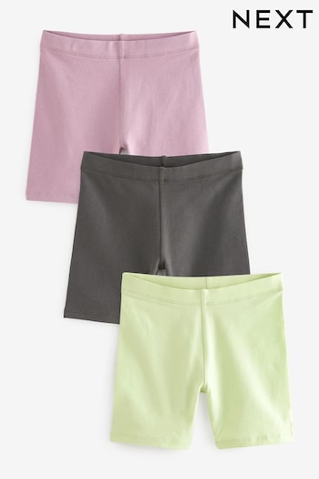 Purple/ Lime Green/ Charcoal Cycle ruched Shorts 3 Pack (3-16yrs) (Q89789) | £9 - £15