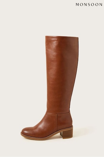 Monsoon Brown Knee-High Boots Eccentricity (Q89842) | £100