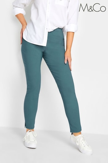 M&Co Green Stretch Bengaline Trousers (Q89859) | £24