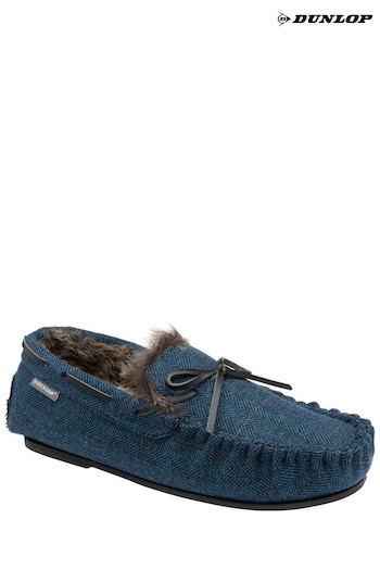 Dunlop Blue Mens Full Shoes Faux Fur Lined Slippers (Q89973) | £28