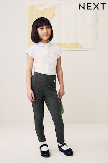 Grey Cotton Rich Jersey Stretch Pull-On School Trousers (3-16yrs) (Q90023) | £8 - £13