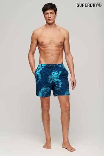 Superdry Blue Hawaiian Print 17 Swim Shorts (Q90025) | £45