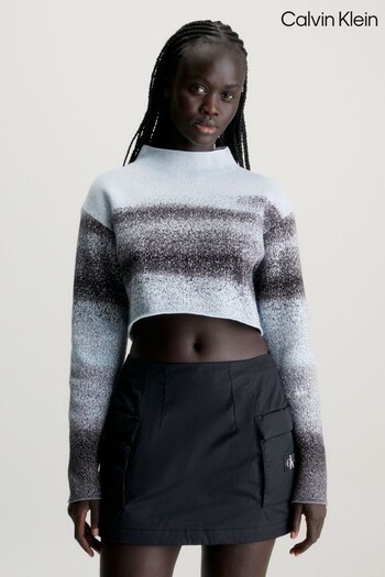 Calvin Klein Blue Jacquard Sweater (Q90153) | £120