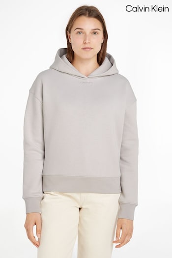 Calvin Klein Grey Micro Logo Hoodie (Q90172) | £120