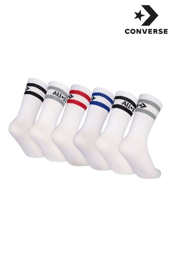 Converse White Crew Socks 6 Pack (Q90187) | £18