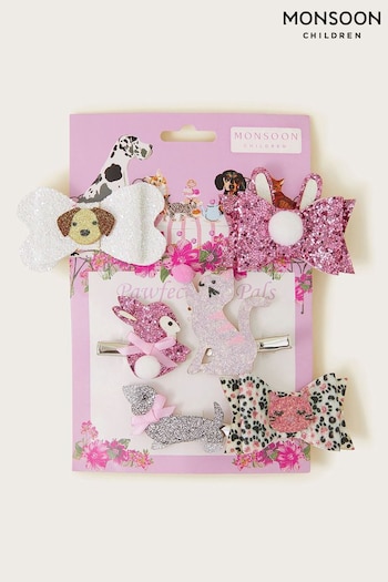 Monsoon Multi I Love My Pets Novelty Hair Clips 6 Pack (Q90209) | £10