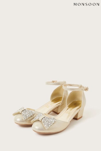 Monsoon Gold Dazzle Bow Two-Part Heels (Q90220) | £29 - £33