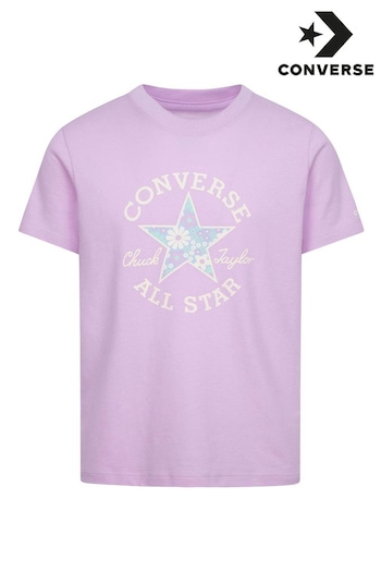 Converse Shoes Purple Floral Graphic T-Shirt (Q90229) | £20