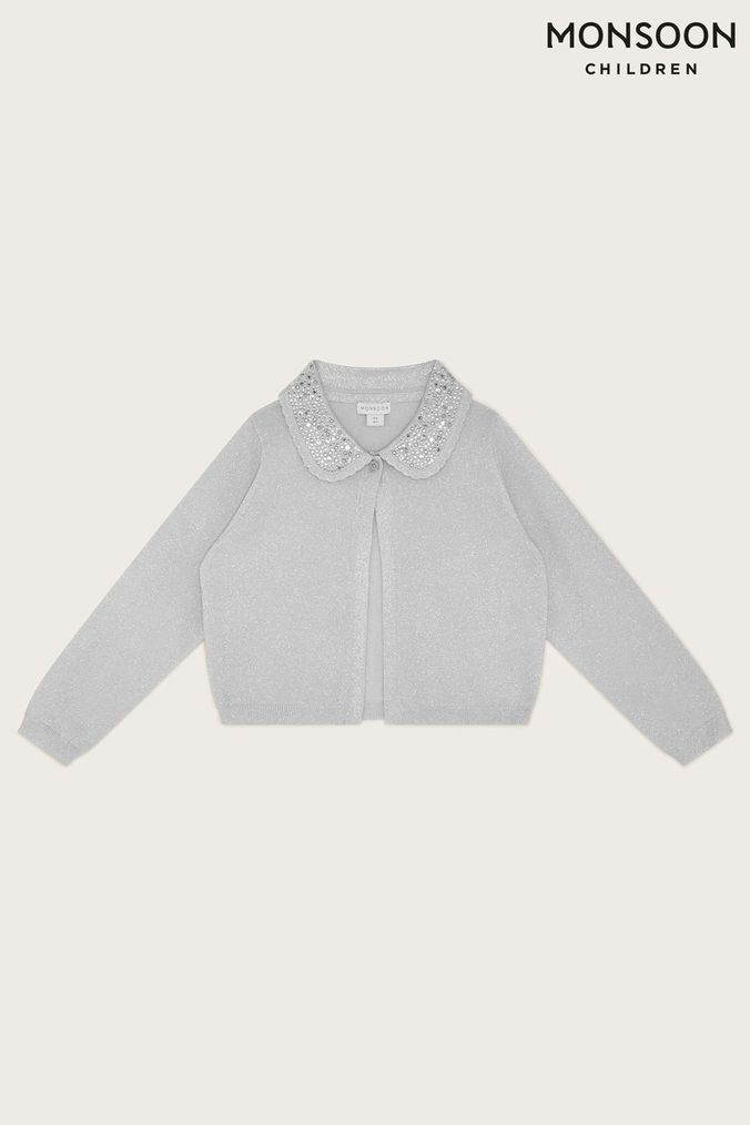 Girls silver cardigan top
