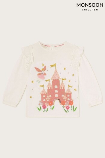 Monsoon Natural Baby Fairy Castle Long Sleeve Top (Q90244) | £17 - £20