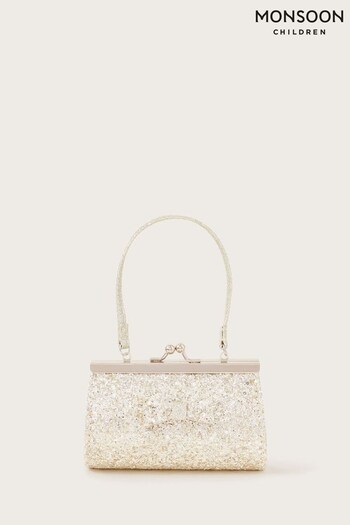 Monsoon Mini Gold Glitter Bow This Bag (Q90257) | £11