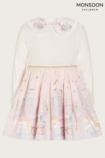 Monsoon Pink Baby Fairy Castle 2-in-1 Dress (Q90278) | £32 - £34