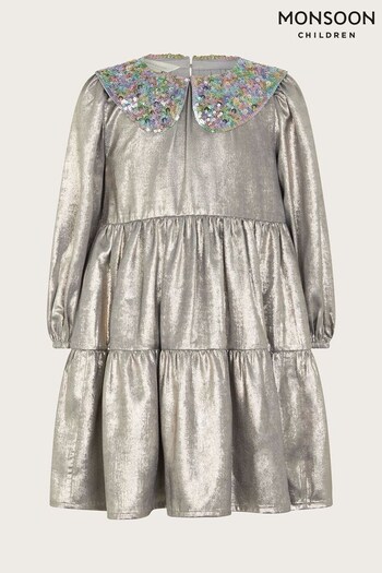 Monsoon Grey Shimmer Collar Dress (Q90291) | £36 - £41