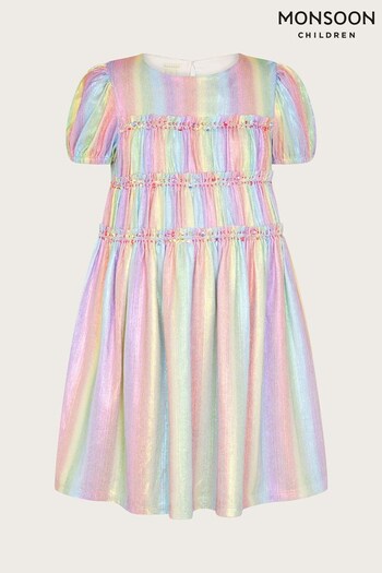 Monsoon Rainbow Plisse Pink Dress (Q90313) | £34 - £39