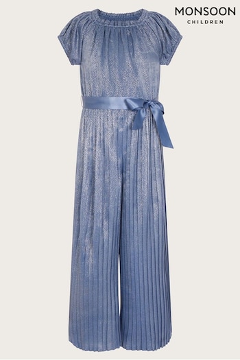 Monsoon Blue Foil Print Pleated Jumpsuit (Q90318) | £46 - £56
