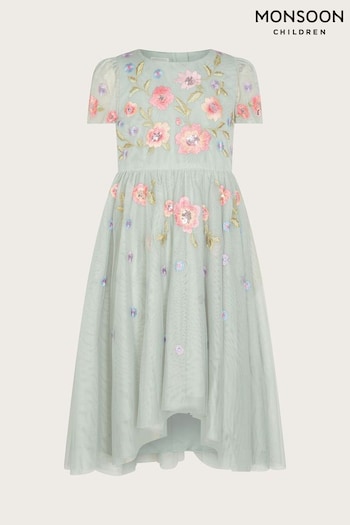 Monsoon Green Embroidered Dress (Q90336) | £48 - £58