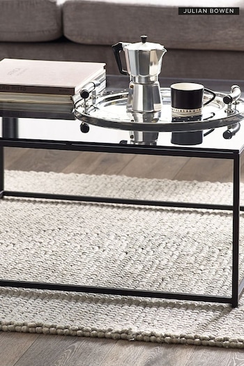Julian Bowen Smoked Glass and Black Chicago Square Coffee Table (Q90339) | £140