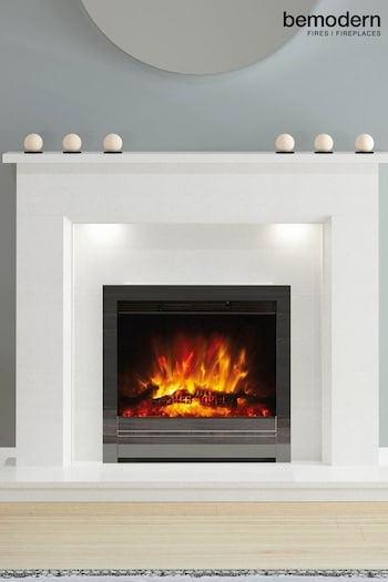 Be Modern White Madalyn Micro Marble Electric Fireplace (Q90366) | £1,685