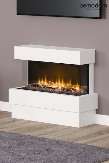 Be Modern Ash White Avant Timber Electric Fireplace (Q90391) | £1,085