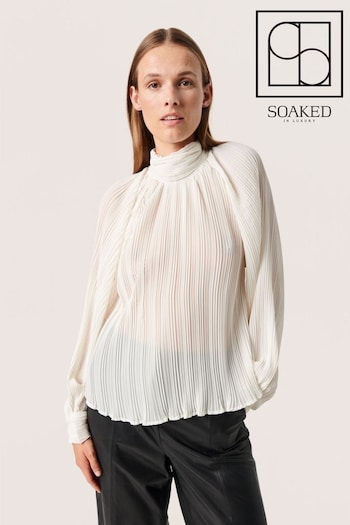 Soaked in Luxury Casual Fit Chrisley Plisse White Blouse (Q90399) | £70