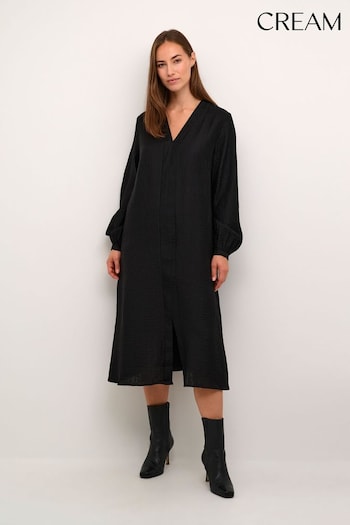 Cream Mimi Casual Fit V-Neck Black Dress (Q90514) | £90