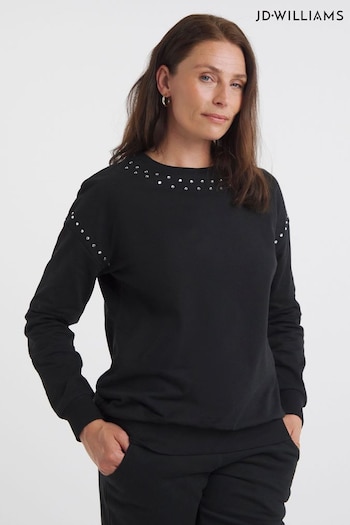 JD Williams Stud Detail Black Sweater (Q90525) | £28