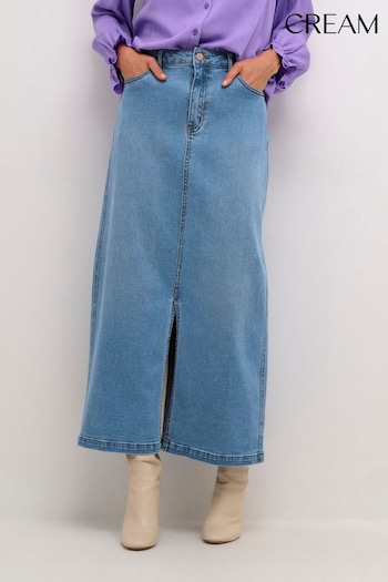 Cream Blue Ebba Maxi High Waist Denim Skirt (Q90526) | £90