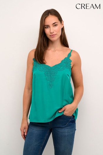 hooded Green Anna Thin Strap Lace Camisoles (Q90532) | £40