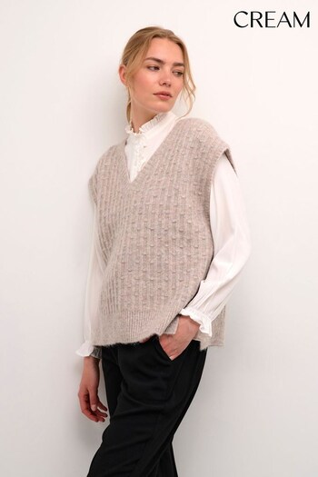 Cream Grey Unilla Knitted Sleeveless Jumper (Q90536) | £45