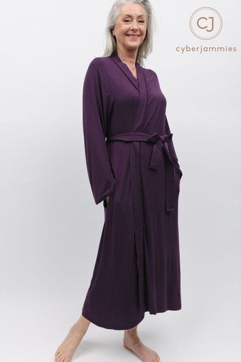 Nora Rose Purple Cyberjammies Knit Long Dressing Gown (Q90565) | £49