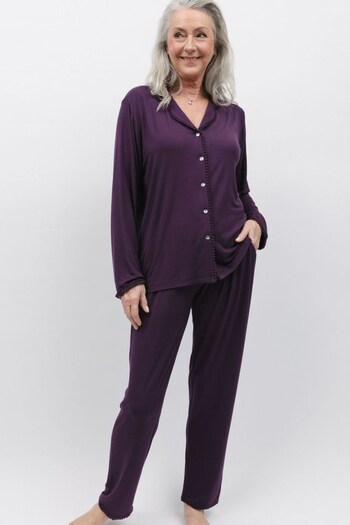 Nora Rose Purple Cyberjammies Nora Rose Knit Long Sleeve Pyjama Set (Q90569) | £52